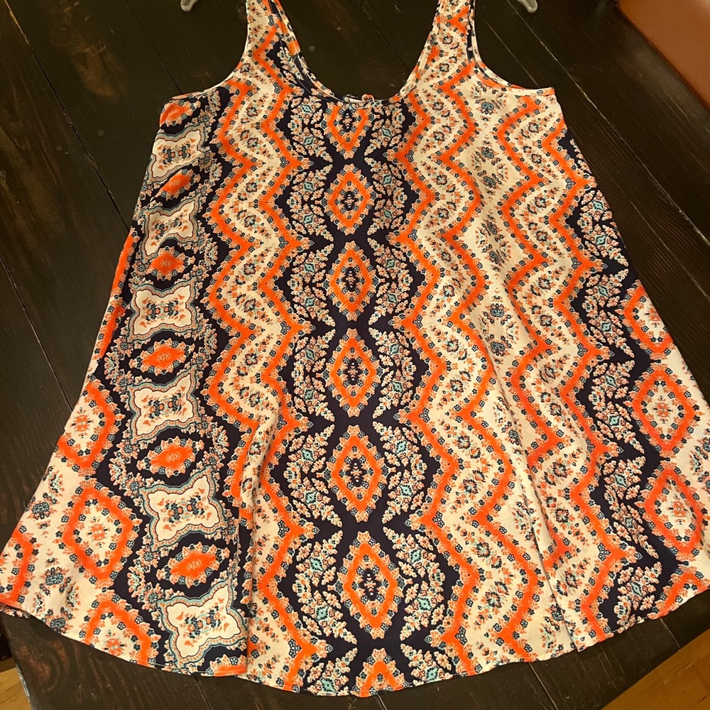 Soprano Floral Coral and Navy dress - A-line / flowy